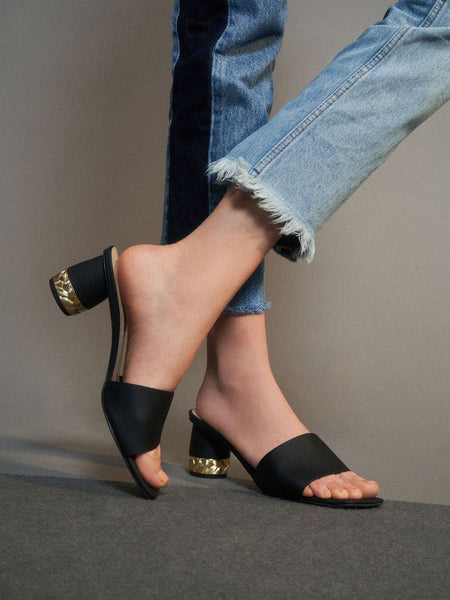 Metallic Accent Mules